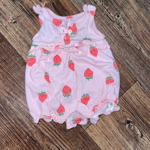 Pink Strawberry Romper